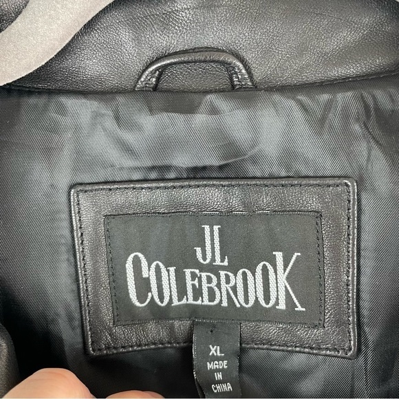 J L Colebrook black leather jacket XL - Picture 2 of 5